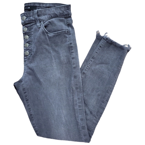 Joe's Jeans Denim - Joe's Jeans High Rise Skinny Ankle Black Frayed Hem Size 27